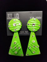 Jeff Lieb Lime Green Multi-Shaped Clip-On Earrings (6914830467123)