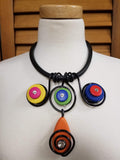 Jeff Lieb Multi-Colored Wire and Coil Rubber Necklace Set (6917477400627)