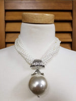 Silver and Pearl Statement Choker (6923313086515)