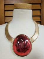 Gold Statement Choker Necklace Set (6930146099251)