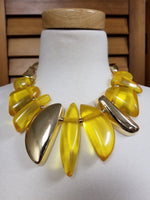 Yellow and Gold Abstract Necklace Set (6930145411123)