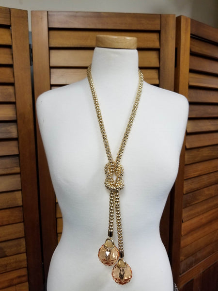 Long Twisted Rope Statement Necklace Set (6930147573811)