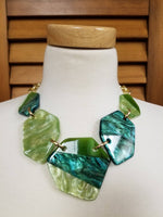 Green Chunky Acetate Necklace Set (6932590166067)