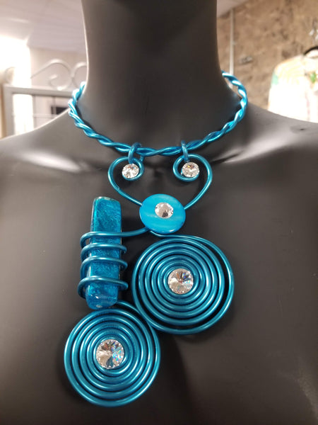Jeff Lieb Electric Blue Necklace Set (6936194973747)