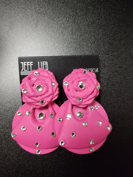 Jeff Lieb Pink Rose Clip-On Earrings (6936192581683)