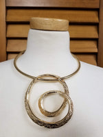 Abstract Textured Pendant Necklace Set (7005089234995)