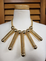 Silver Abstract Ball and Spring Necklace Set (7030106521651)