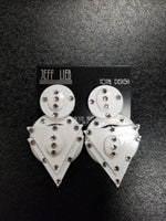 Jeff Lieb White Multi-Dimensional Clip-On Earrings (7045727846451)