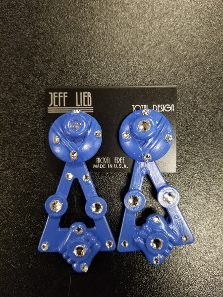 Jeff Lieb Cornflower Blue Clip-On Earrings (7045733220403)