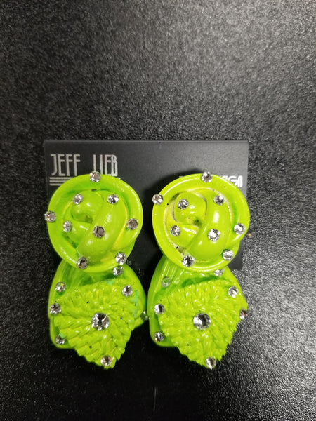 Jeff Lieb Lime Green Clip-On Earrings (7045741510707)
