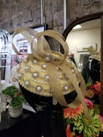 Gold and Pearl Jewel Headband Fascinator (7054518583347)