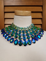 Crystal Glass Bib Statement Necklace Set (7167128698931)