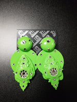 Jeff Lieb Lime Green Heirloom Clip-On Earrings (7295307677747)