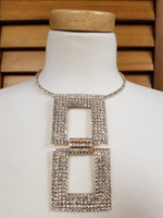 Statement Rhinestone Double Square Choker (7365558108211)