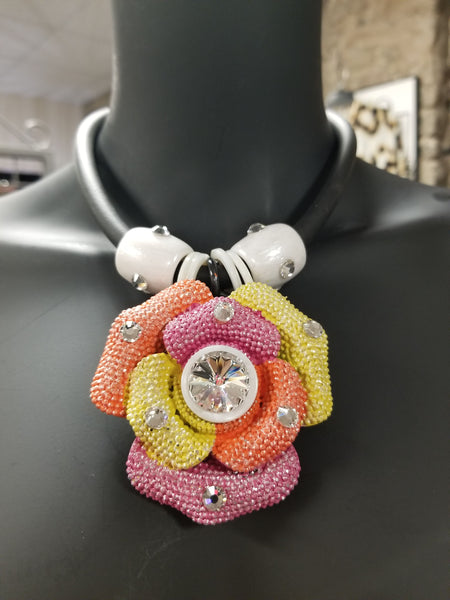 Jeff Lieb Multi-Colored Flower Necklace Set (7359967952947)