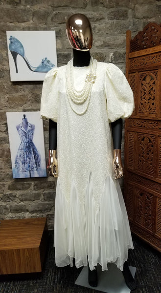 Cream Lace Dress With Sheer Hem And Pearl Trimmed Collar (7361603829811)