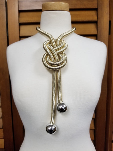 Metal Knot Statement Necklace Set (7404510380083)