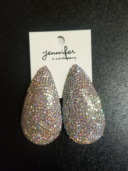 Oversized Statement Bling Teardrop Earrings (7512876810291)