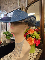 Rhinestone Embellished Denim Cowboy Hat (7660467191859)