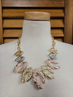 Textured Tri-Colored Abstract Necklace Set (7660473843763)