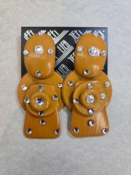Jeff Lieb Ochre Geometric Clip-On Earrings (7666942738483)