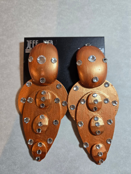 Jeff Lieb Copper Cascade Clip-On Earrings (7666988810291)