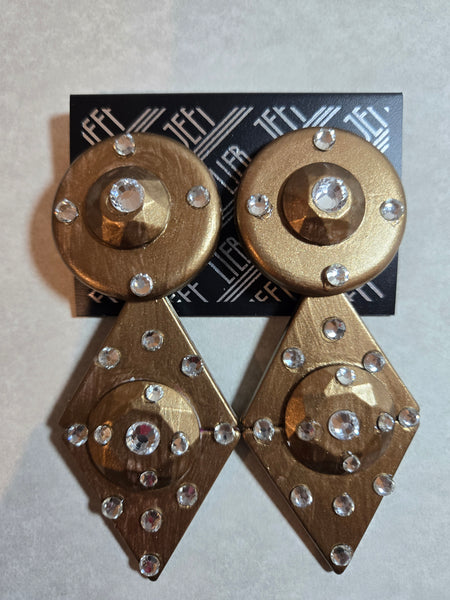 Jeff Lieb Gilded Geometry Clip-On Earrings (7666989989939)