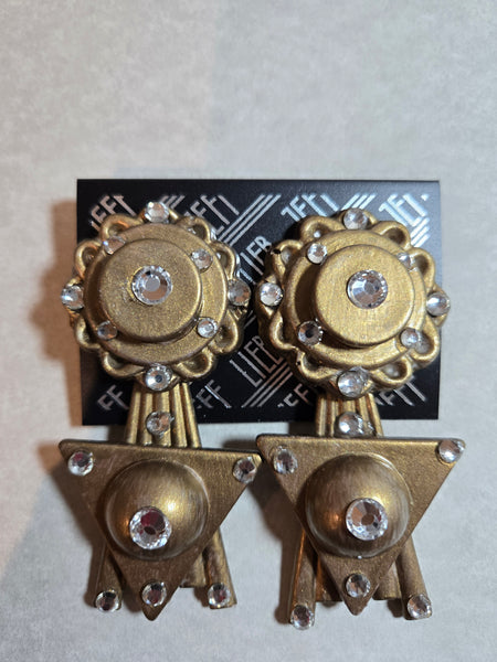 Jeff Lieb Regal Regiment Clip-On Earrings (7666990186547)