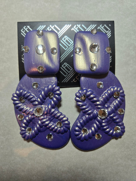 Jeff Lieb Violet Voltage Clip-On Earrings (7667471712307)
