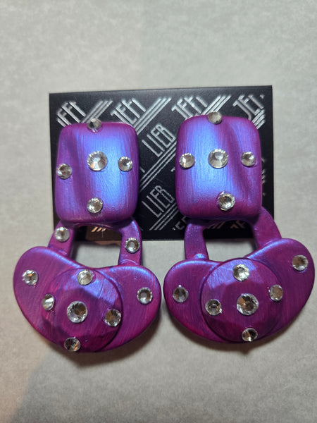 Jeff Lieb Electric Amethyst Clip-On Earrings (7667472105523)