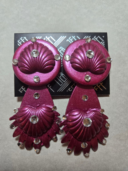Jeff Lieb Mgenta Mirage Clip-On Earrings (7667474300979)