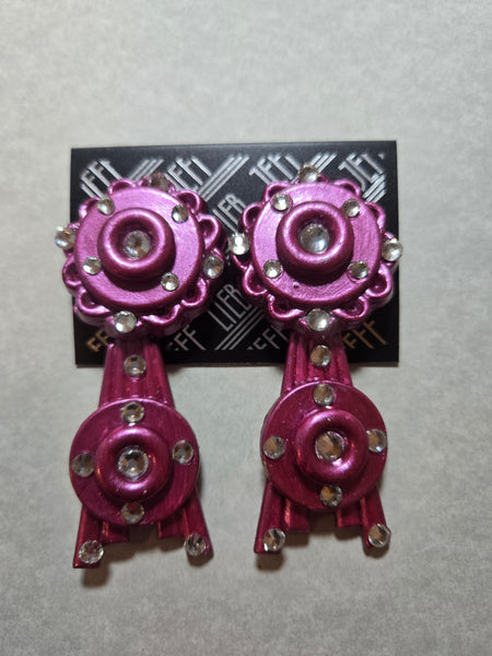 Jeff Lieb Pink Frequency Clip-On Earrings (7667483213875)