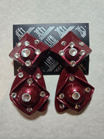 Jeff Lieb Maroon Matrix Clip-On Earrings (7667487637555)