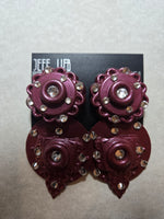 Jeff Lieb Crimson Blossom Clip-On Earrings (7667982958643)