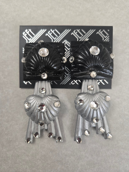 Jeff Lieb Deco Noir Clip-On Earrings (7667984564275)