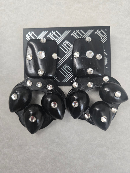 Jeff Lieb Midnight Matrix Clip-On Earrings (7669445034035)