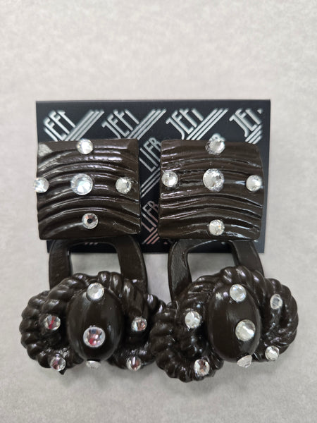 Jeff Lieb Mocha Mirage Clip-On EArrings (7669467906099)