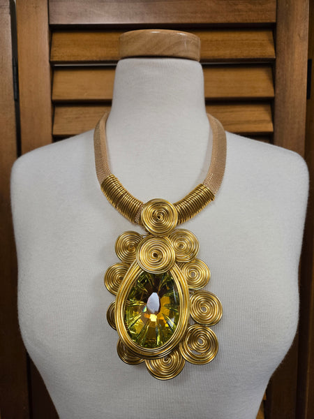 Golden Aegis Wire and Metal Necklace Set