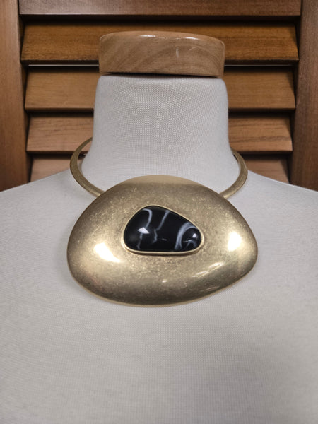 Marble Ember Bold Stone Statement Necklace