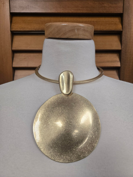 Moonplate Bold Disc Statement Pendant Necklace