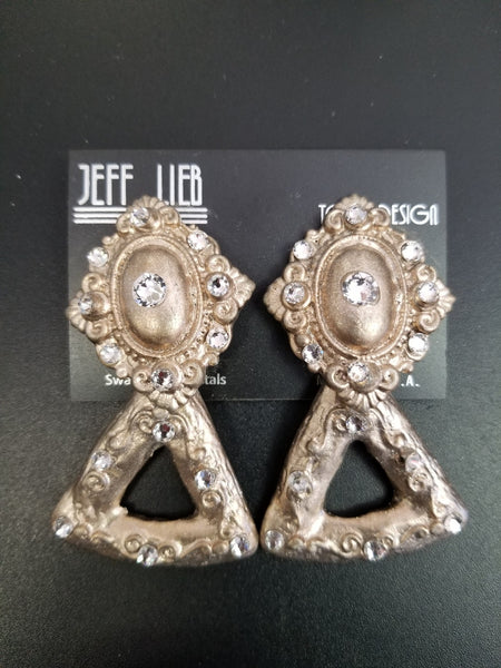 Jeff Lieb Gold Resin Clip-On Earrings (4622906130483)