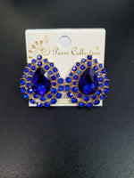 Royal Blue Crystal Teardrop Clip-On Earrings (6588214542387)