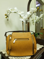 Mustard Boxy Zipper Handbag Set (6609836376115)
