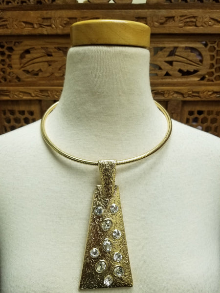 Gold and Stone Abstract Necklace Set (6686429478963)