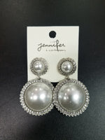 Pearl Round Dangle Earrings (6686430724147)