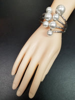 Pearl Hinged Cuff Bracelet (6686431215667)