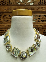 Gold and Crystal Necklace Set (6696239988787)