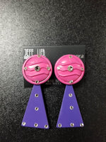 Jeff Lieb Pink and Purple Clip-On Earrings (6818783756339)