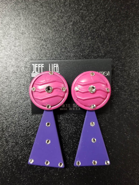 Jeff Lieb Pink and Purple Clip-On Earrings (6818783756339)