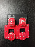 Jeff Lieb Red Multi-Shaped Clip-On Earrings (6818779660339)